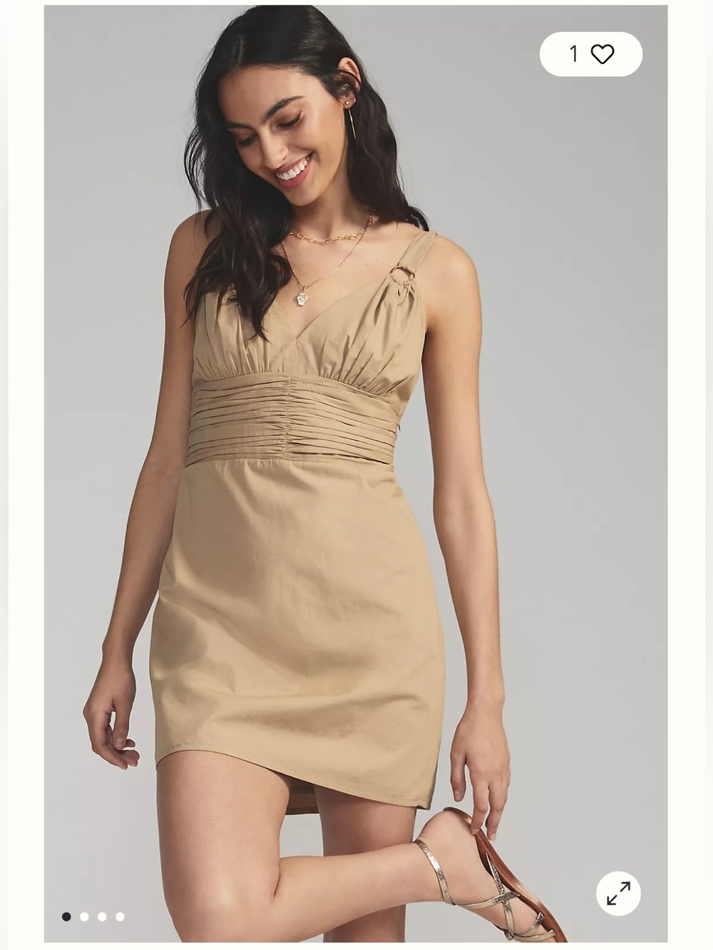 NWT Anthropologie size M mini dress in khaki
